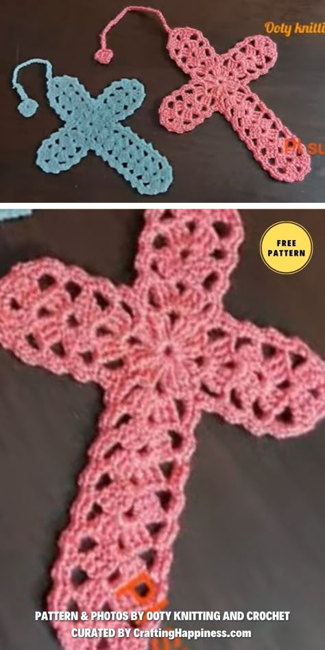 Discover the best crochet Easter cross patterns for beginner to advanced crocheters curated by Crafting Happiness. Crochet Christian Bookmarks, Crocheted Crosses Free Pattern, Crochet Cross Pattern Free Easy, Free Crochet Cross Bookmark Free Pattern, Cross Bookmark Crochet, Crocheted Cross Bookmarks Free Pattern, Cross Bookmarks Crochet Free Pattern, Free Crochet Cross Patterns, Crochet Crosses Free Patterns