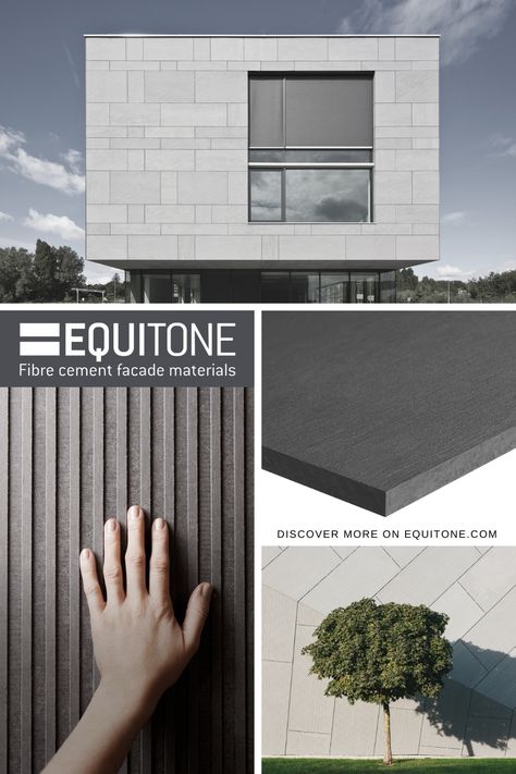 Fiber Cement Facade, Equitone Facade, Cement Facade, Minimal Houses, Cement House, Fibre Cement Cladding, Beach House Furniture, Cement Panels, Fiber Cement Board