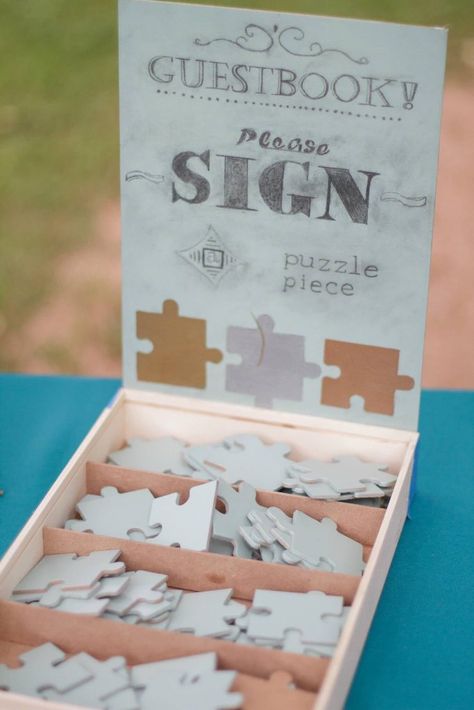 11 Unique Wedding Guest Book Ideas | Essense Designs Wedding Blog Creative Wedding Guest Books, Create Your Own Puzzle, Puzzle Guest Book, Boda Diy, Wedding On A Budget, Wedding Guest Book Unique, Future Wedding Plans, Cute Wedding Ideas, Guest Book Alternatives