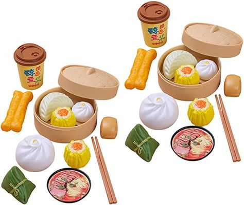 Chinese Breakfast, Chinese Dim Sum, Chinese Snacks, Cooking Toys, Kitchen Toy, Toys Kitchen, Play Food Set, Pretend Play Food, Pretend Play Kitchen