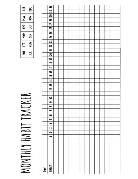 Landscape Monthly Habit Tracker New Habit Tracker, Habits Tracker Printable, Monthly Habit Tracker Printable Free, Monthly Habit Tracker Template, Habit Tracker Ideas Free Printable, Planner Tracker Ideas, Habit Tracker Bullet Journal Printable, Habit Tracker Free Printable, 2023 Habit Tracker