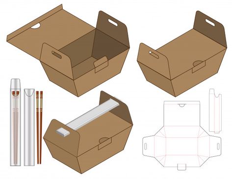 Food box packaging die cut template design. 3d Origami Food Packaging, Food Packaging Design Creative Boxes, Food Boxes Ideas, Food Packaging Template, Diy Food Packaging, Food Box Packaging Design, Food Box Design, Packaging Design Food, Packaging Die Cut