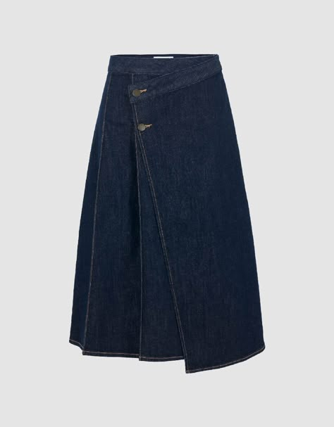 Denim Midi Skirts, A-line Skirt, Mid Denim Skirt, Cute Denim Outfits, Long Skirt Ideas, Denim Skirt Pattern, Denim Skirt Midi, Skirts Aesthetic, A Line Skirt Midi