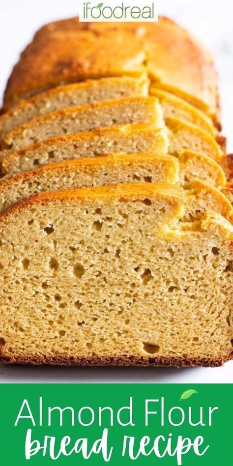 This quick Almond Flour Bread is yeast free, fuss free, and wonderfully light, moist, and crusty! Just mix, bake, slice, and enjoy this paleo, low carb, gluten free bread for sandwiches, toast, and dipping! Homemade Bread Almond Flour, Homemade Bread For Diabetics, Squash Flour, Bread With Almond Flour, Almond Bread Recipe, Almond Flour Bread Recipes, Bread For Sandwiches, Healthy Breads, Make Almond Flour