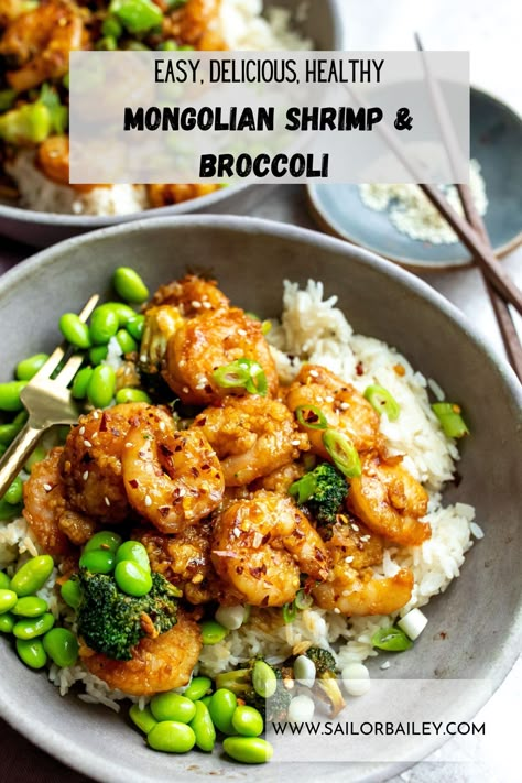 Mongolian shrimp with broccoli is better than takeout and better for you! Simple, quick meal the entire family will love. Ready in 20 minutes. via @sailor_bailey Sailor Bailey, Shrimp And Broccoli, Baked Avocado, Delicious Paleo Recipes, Shrimp Dishes, Seafood Dinner, Fish Dishes, Seafood Dishes, Clean Recipes