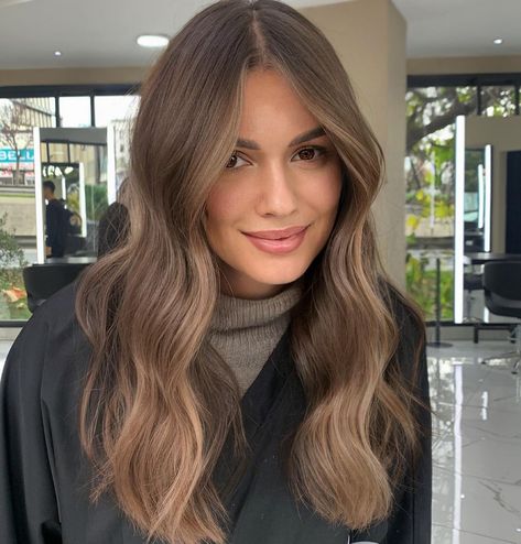 Light Brown Colored Hair, Ask Light Brown Hair, Money Piece Only Brunette, Neutral Light Brown Hair With Highlights, Brown Hair Soft Balayage, Hair Color Filter, Light Brown Autumn Hair, Natural Light Brown Hair Balayage, Golden Hair With Lowlights