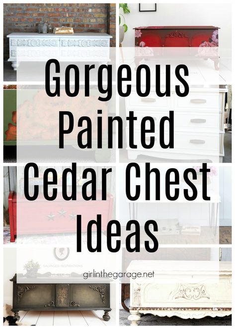 Cedar Trunk Ideas, Diy Old Chest Of Drawers, Chest Ideas Bedroom, Refinished Trunk Ideas, Painted Chests Ideas, Ceder Chest Makeover Diy, Vintage Cedar Chest Makeover, Upcycled Cedar Chest, How To Refurbish An Old Cedar Chest