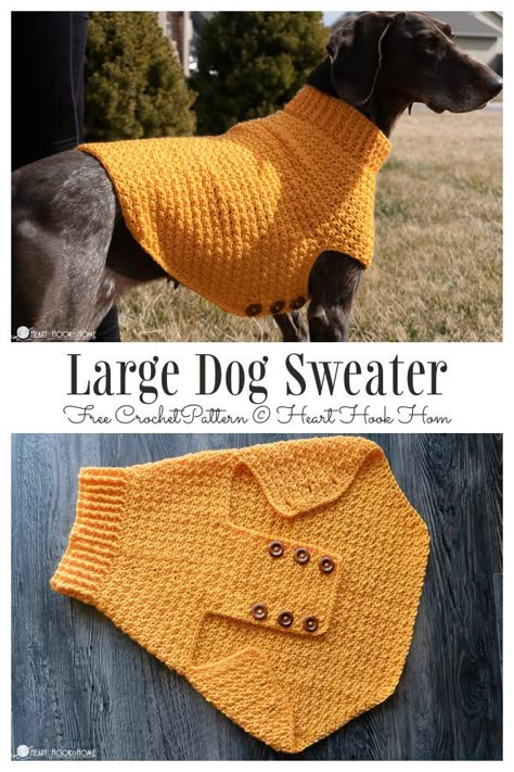 Large Buttoned Dog Sweater Free Crochet Patterns Large Dog Sweater Pattern, Large Dog Sweaters Crochet Free, Crochet Patterns For Dogs Free, Crochet Dog Sweater Free Pattern Xlarge, Sewing Patterns For Dogs Clothes, Crochet Dog Hoodie Free Pattern, Crochet Pet Sweaters Free Patterns, Crochet Animal Sweater Pattern, Crochet Large Dog Sweater