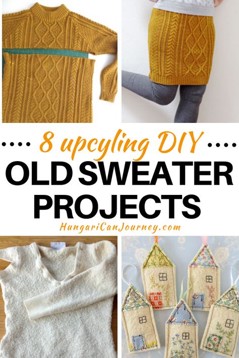 Check out these 8 stunning upcycling old sweater ideas! Creative DIY lovers repurposed old sweaters and turned them into useful household items, home decoration even into a new skirt. So easy to make from old shirts, sweaters! #oldsweaterdiy #sweaterproject #diy #diyhomedecoronabudget #homedecor #upcycle #repurpose #diycrafts #diyprojects Old Sweater Projects, Old Sweater Diy, Old Sweater Crafts, Sweater Upcycle, Sweater Projects, Sweater Crafts, Upcycling Fashion, Diy Sweater, Upcycle Clothes Diy