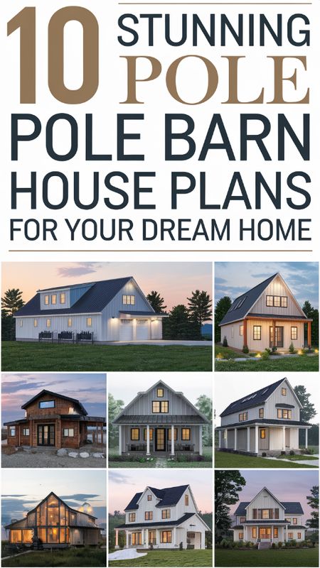 10 Stunning Pole Barn House Plans for Your Dream Home Pole House Designs, Pole Barn Cabin, Pole Barn House Kits, Pole Barn Houses, Pole Barn House, Pole Barn Ideas, Pole House, Barn Plan, Barn Houses