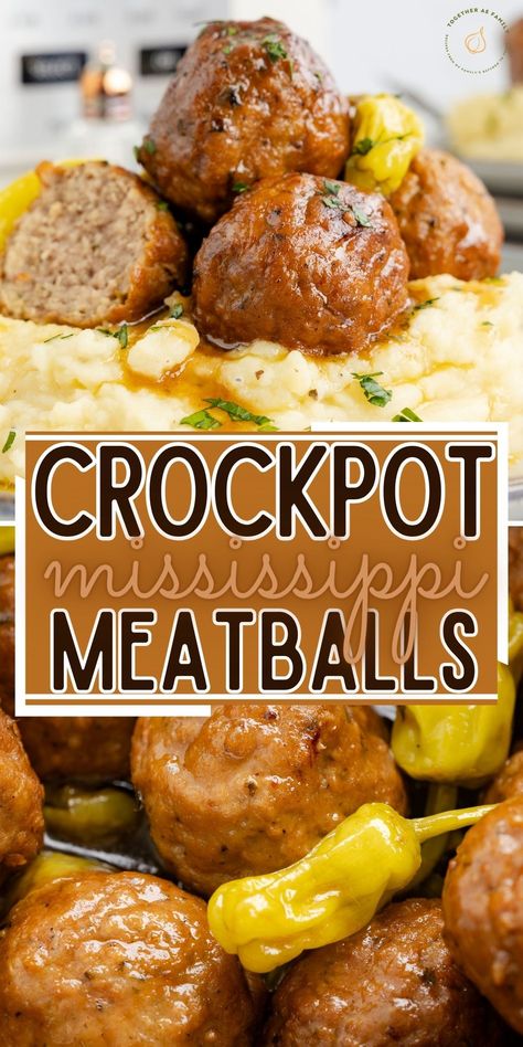 Easy Crockpot Recipes For Family, Slow Cooker Mississippi Meatballs, Crock Pot Mississippi Meatballs, Mississippi Meatballs Crockpot Easy, Keto Recipes With Meatballs Frozen, Mississippi Pot Roast Meatballs Crockpot, Mississippi Meatballs Instant Pot, Crock Pot Main Dish For Potluck, Easy Recipes With Frozen Meatballs