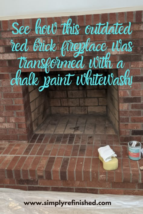 White Wash A Brick Fireplace, How To Paint Red Brick Fireplace, Painting Your Fireplace Brick, Painting Inside Brick Fireplace, Painting A Red Brick Fireplace, How To Gray Wash Brick Fireplace, Whitewashing Brick Fireplace Diy, Refurbished Brick Fireplace, How To Lighten Brick Fireplace