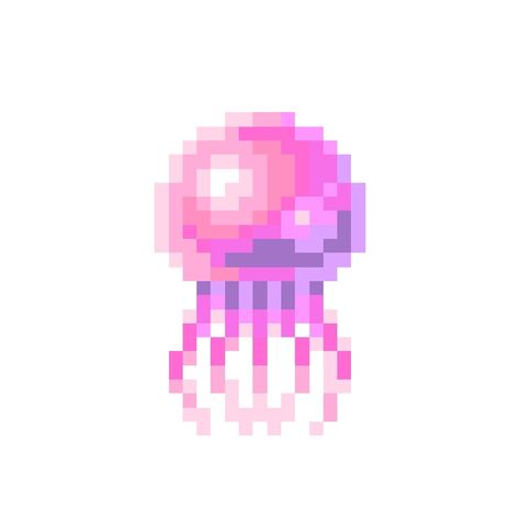 Purple Jellyfish, Piskel Art, Pixel Art Background, Easy Pixel Art, Arte 8 Bits, Pixel Art Templates, 8bit Art, Pixel Drawing, Pixel Art Grid