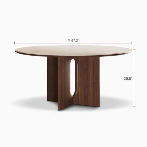 47.2" Modern Round Sintered Stone Dining Table with Cross Pedestal Base for Dining Room, Kitchen Table 4 to 6 Seats in Walnut &White Sintered Stone Dining Table, Plywood Chair, Stone Dining Table, Round Table Top, Sintered Stone, Solid Wood Dining Table, 4 People, Dining Room Kitchen, Modern Round