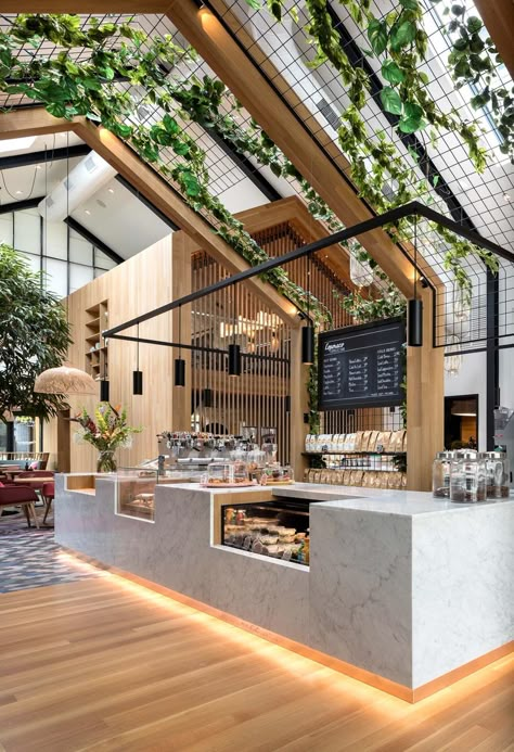 Tree House Interior, Modern Tree House, Light Wood Kitchens, Cafe Shop Design, Wood Architecture, Coffee Shops Interior, Modern Restaurant, Cafe Ideas, Coffee Shop Design