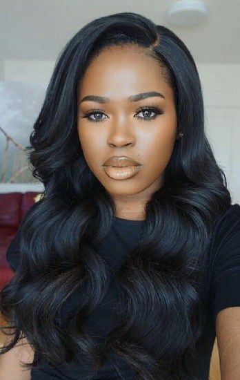 20 Best Nigerian Weavon Hairstyles for 2019 – HairstyleCamp Sew In Hairstyles, Pelo Afro, Body Wave Hair, Hairstyles Black, Long Wigs, Black Girls Hairstyles, Hair Waves, Remy Human Hair, Hair Bundles