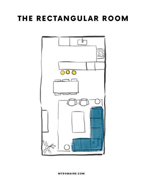 Wondering how to make the most of your open floor plan? We tackled five different layouts to give you all the options. Open Floor Plan Decorating Ideas, Rectangle Room, Kitchen Dining Room Combo, Dining Room Layout, Open Concept Kitchen Living Room, Living Room Floor Plans, Open Plan Kitchen Dining Living, Open Kitchen And Living Room, Dining Room Floor