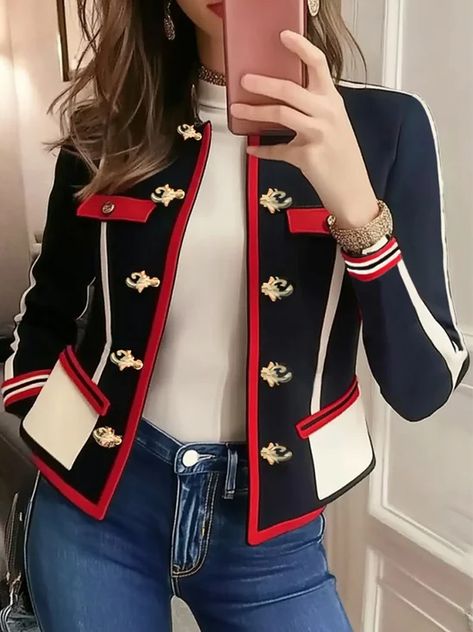 Veterans Day Outfits For Women, Stylish Leather Jacket, Yellow Outfits, White Turtleneck Sweater, Fashion Black And White, High Fashion Dresses, Elegant Jacket, Coat With Belt, Fitness Wear Outfits