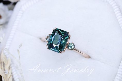 Cushion Teal Sapphire ring,engagement ring, green sapphire ring, uniqu – Amunet Jewelry Montana Teal Sapphire Engagement Ring, Teal Moissanite Ring, Types Of Ring Settings, Teal Engagement Ring, Peacock Sapphire Engagement Ring, Sapphire Ring Engagement, Blue Green Sapphire Ring, Teal Sapphire Ring, Teal Sapphire Engagement Ring