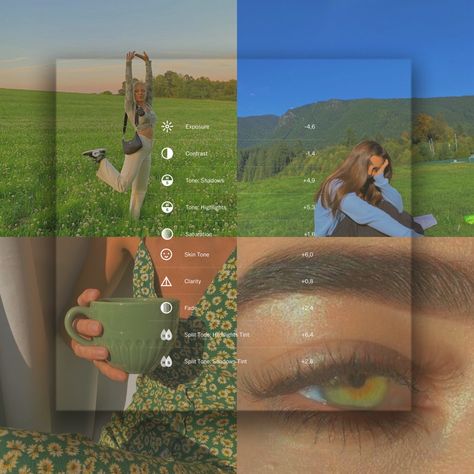 How To Edit On Vsco, Vsco Filter Settings, Vsco Editing Tutorials, Vsco Photo Filters, Vsco Photo Edit, Vsco Green Aesthetic, Aesthetic Vsco Edits, Cute Vsco Filters, Vsco Aesthetic Edit