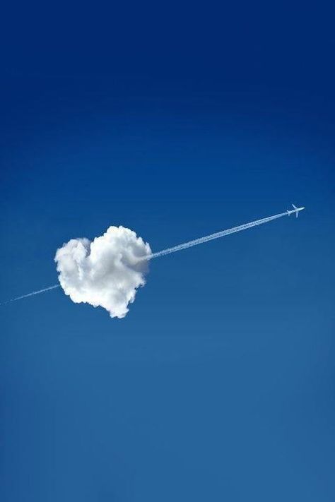 Flying In The Sky, Heart In Nature, Jet Plane, Jolie Photo, Heart Wallpaper, Sky Aesthetic, Scenery Wallpaper, Aesthetic Backgrounds, Blue Aesthetic