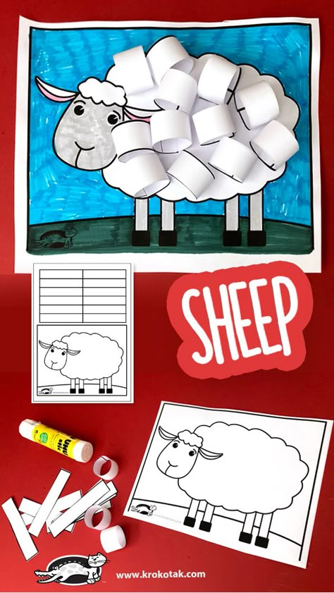 children activities, more than 2000 coloring pages Animal Creation Craft, Sheep Art And Craft, Sheep Art For Kids, Lamb Crafts For Preschoolers, Sheep Paper Craft, Sheep Template Free Printable, Sheep Activities For Preschool, Sheep Crafts Preschool, Sheep Crafts For Kids