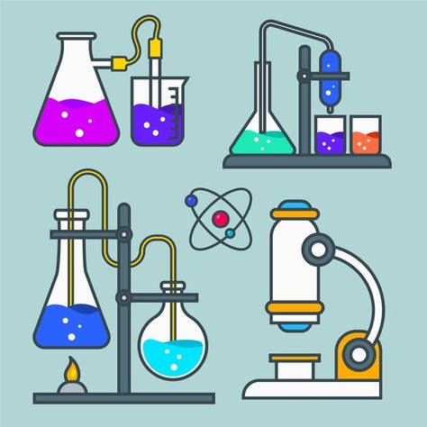 Science lab objects set | Free Vector #Freepik #freevector #education #science #elements #information Chemistry Apparatus, Brewery Party, Lab Stickers, Science Art Drawings, Science Elements, Science Lab Decorations, Lab Decorations, Blending Board, Science Clipart