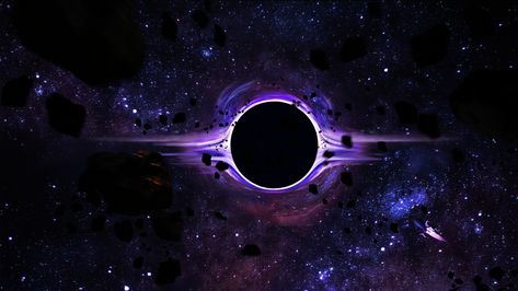 Expedition by Christopher KraklauFun matte painting and my attempt at a black hole 1200x400 Wallpaper, Space Wallpaper Laptop, Black Hole Color Palette, Black Hole Aesthetic, Black Hole Concept Art, Black Hole Art Illustration, Black Hole Powers, Black Hole Drawing, Space Wallpaper Black Hole