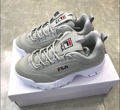 FILA 17FW DISRUPTOR II SUEDE GREY FS1HTZ3078X UNISEX SHOES US SZ 4-11 Fila Disruptors, Fila Sneakers, Fila Disruptor, Fila Shoes, Womens Athletic Shoes, Unisex Shoes, Trendy Sneakers, Girls Sneakers, Shoes Leather