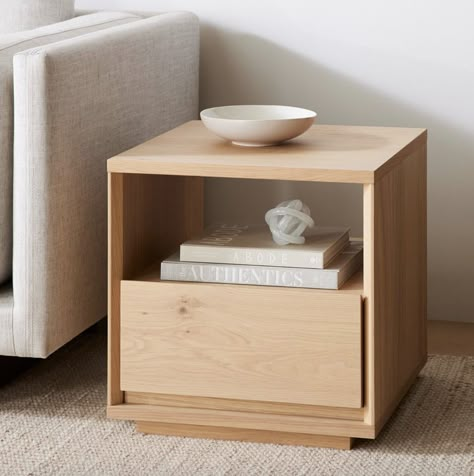 Storage Side Table, Minimalist Side Table, Bedside Table Design, Side Tables Bedroom, Side Table Design, Table Diy, Modern Side Table, Side Table Wood, Home Trends