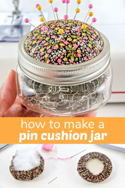 Hand Sewn Pin Cushion, Making Pin Cushions, Needle Pin Cushion, Mason Jar Pin Cushion Diy, Fun Pin Cushions, Needle Cushion Diy, Cute Pin Cushions Diy, Simple Pin Cushions Patterns Free, Free Pin Cushion Sewing Pattern