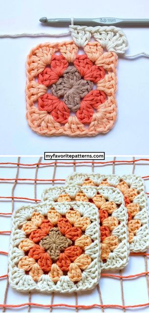 Easy Granny Square Crochet Pattern for Beginners Granny Square Crochet Pattern Classic, Crochet Granny Square Instructions, Easy Flower Granny Square Crochet, Granny Square Step By Step Pictures, Standard Granny Square Crochet Pattern, Classic Granny Square Pattern Free, Standard Granny Square, 4 Color Granny Square Crochet Pattern, Beginner Granny Square Crochet Pattern Free