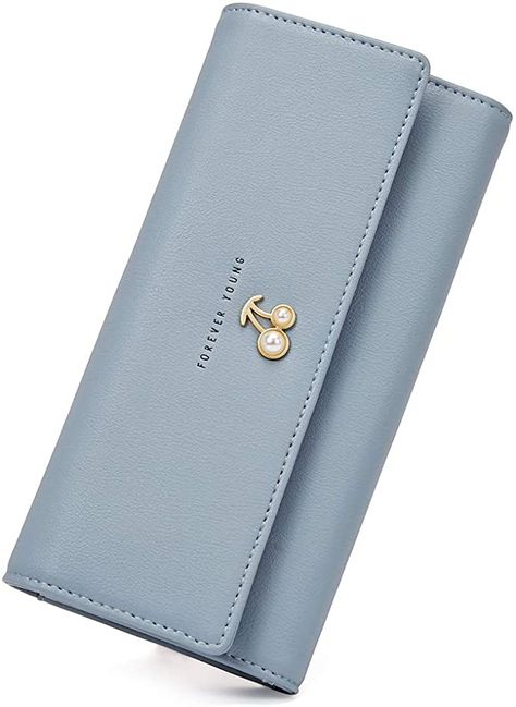 Amazon.com: Wallets for Women Leather Ladies Purse Trifold Clutch Long Credit Card Holders Organizer Blue: Clothing Luxury Elegant White Wallets, Elegant Pink Wallet, Luxury High-end Women's Wallets, Luxury Elegant Pink Wallet, Elegant Blue Wallets, Ladies Purse, Card Organizer, Ladies Clutch, Wallets For Women Leather