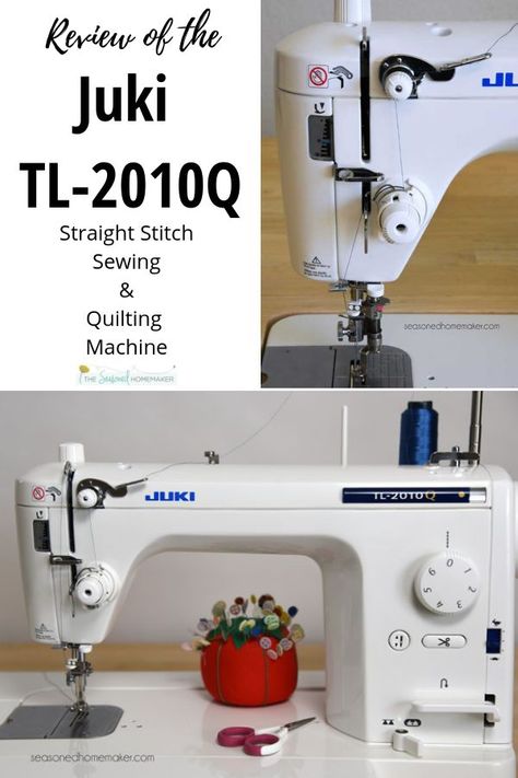 Review of the Juki TL-2010Q sewing and quilting machine. A straight stitch sewing machine that is perfectly designed for quilting. #sewingmachines #quiltingmachines #freemotionquilting #longarmquilting Sewing Machine Table Diy, Juki Sewing Machine, Sewing Machine Cover Pattern, Straight Stitch Sewing, Sewing Machine Drawers, Featherweight Sewing Machine, Sewing Machine Tables, Sewing Machine Cabinet, Sewing Machine Reviews