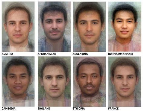 This is What the Average Person Looks Like in Each Country | artFido's Blog Faces Around The World, Psychology Experiments, Average Face, European People, People's Liberation Army, Average Person, Face Reference, Facial Features, Social Life