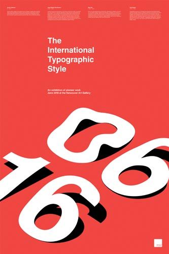 Applied Arts Mag - Awards Winners - International Typographic Style Exhibition Poster International Style Graphic Design, Big Typography Design, International Typographic Style Design, Typographic Posters Design, Applied Arts Design Ideas, Swiss International Style Poster, Poster Design Styles, Type As Image Poster, Helvetica Poster Design