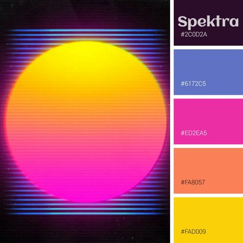 Procreate Neon Color Palette, Neon Sunset Aesthetic, Synth Wave Color Palette, 80s Neon Color Palette, Retro Arcade Color Palette, Vivid Colors Palette, Neon Sign Color Palette, 80s Color Palette Retro Neon, Neon Color Combos