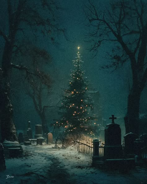 Christmas in a cemetery 🎄🪦 . Created with MidJourney and photoshop . . . #midjourney #haunting #cemetary #graveyard #christmas #goth… | Instagram Christmas Goth, Goth Christmas, Christmas Horror, W.i.t.c.h Aesthetic, Gothic Christmas, Creepy Christmas, Dark Christmas, Cemetery Art, Gothic Aesthetic