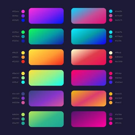 Color Palette For App Design, Tech Logo Color Palette, Technology Color Palette Graphic Design, Techno Color Palette, Tech Colour Palette, Gradients Palette, Colour Palette For Logo, Color Palette Wheel, Dynamic Color Palette