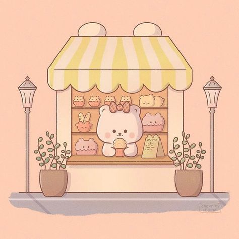 Kawaii Lemon, Bear Character Design, Coco Beach, I Dream Of Jeannie, Dream Of Jeannie, Isometric Art, Cute Cafe, Hello Kitty Cartoon, Cafe Art