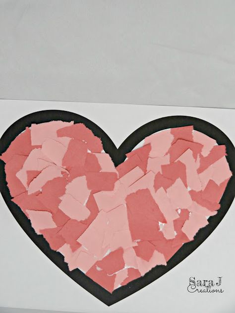 Heart rip art for fine motor skills Valentine Paper Crafts, Valentine Template, Tears Art, Ripped Paper, 2nd Grade Teacher, Catholic Kids, Heart Template, Art Medium, Free Valentine