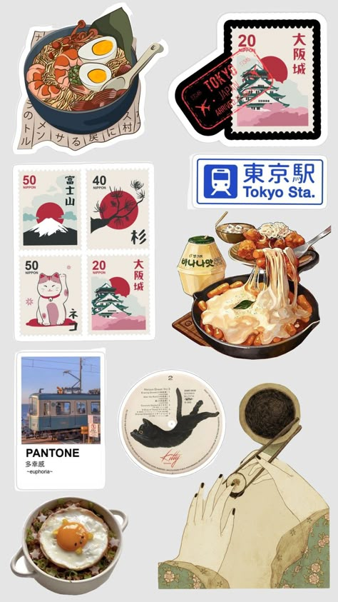 #japan#japaese#stickers#japanesestickers#pinterest Journal Stamps Printable, Asian Stickers Aesthetic, Cute Sticker Sheets Printable Aesthetic, Japan Aesthetic Stickers, Cute Stickers Sheet Printable, Cute Sticker Sheet Printable, Japan Stickers Aesthetic, Japanese Stickers Aesthetic, Japanese Icons Aesthetic