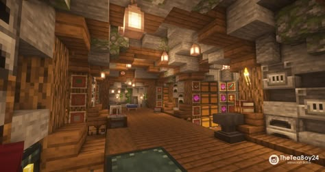 Minecraft Storage room Cute Underground House Minecraft, Cool Storage Room Ideas Minecraft, Mc Chest Room Ideas, Minecraft Building Storage Room, Storage Rooms In Minecraft, Mining Base Minecraft, Minecraft Interior Design Underground, Storage Building House Minecraft, Chest Room Design Minecraft