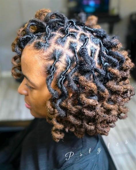 Hairstyle For Short Dreads Black Women, Mid Length Dread Styles, Loc Styles Curly Ends, Bridesmaid With Locs, Curly Dreads Hairstyles, Fall Loc Hairstyles, Bob Length Loc Styles, Starter Locs Styles Black Women, Locks Styling For Women