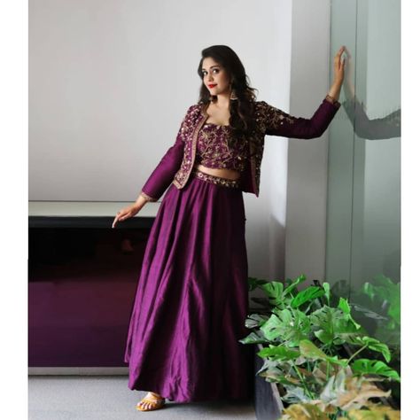 Surabhi Puranik, Surbhi Puranik, Purple Lehenga, Simple Lehenga, Lehenga Designs Simple, Simple Kurta Designs, Kurti Neck, Desi Fashion Casual, Long Dress Design