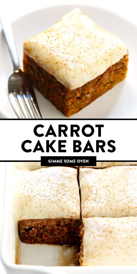 Healthy Carrot Dessert Recipes, Carrot Cake Squares Recipe, Carrot Box Cake Recipes, Bar Cakes Recipe, Carrot Cake Squares, Vegetarian Desserts Easy, Birthday Treats To Take To Work, Carrot Bars With Cream Cheese Frosting, Carrot Cake Dessert Ideas