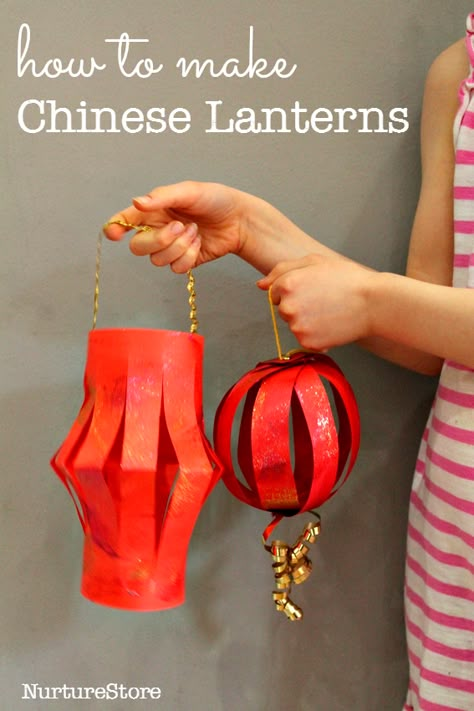 How to make Chinese lantern - two easy Chinese New Year crafts for kids News Years Crafts For Kids, New Year Crafts, Chinese New Year Crafts For Kids, Chinese New Year Activities, Red Lanterns, Chinese New Year Party, Chinese Crafts, Chinese New Year Crafts, New Year Art