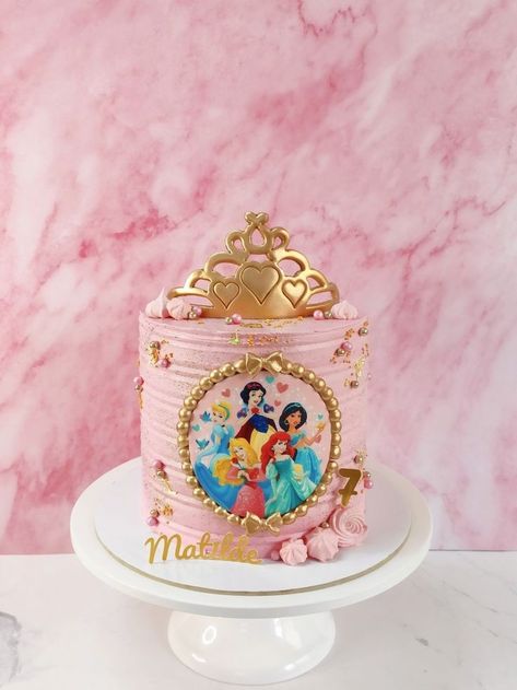 Princess Smash Cakes, Cupcakes Princesas, Pink Princess Cakes, Princess Party Cake, Princess Theme Cake, Disney Princess Birthday Cakes, 5th Birthday Cake, Princess Birthday Party Decorations, Disney Princess Cake