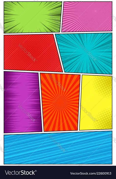 Comic Frame Design, Vertical Comic Layout, Comic Book Effects, Comic Book Design Layout, Comic Strip Poster, Comics Background Template, Comic Frame Template, Comic Background Aesthetic, Comic Page Layout