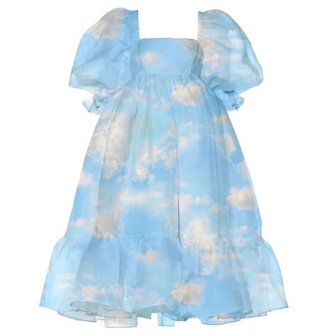 Selkie 1x Head In The Clouds French Puff Dress Dark Clowncore, Morp Dresses, French Puff Dress, Fits Plus Size, Cloud Print, Puff Dress, Long Midi, Head In The Clouds, Light As A Feather